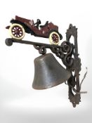 A vintage car bell on bracket.