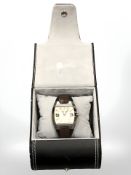 A Gentleman's Police watch on brown leather strap,