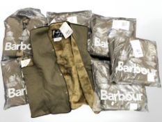 Seven Barbour warm pile jacket liners, all new.