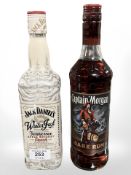 A bottle of Captain Morgan dark rum,