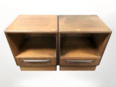 A pair of G Plan teak bedside cabinets, width 46 cm.