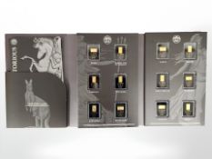The World's Purest Gold Coin Collection, containing twelve pure gold 1/100oz ingots,