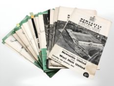 Thirty eight Newcastle United football programmes, the earliest 8 January 1966,