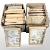 A quantity of pine butterfly display cases,