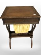 A 19th century mahogany sewing table,
