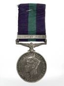 A General Service medal Palestine 1945/48 awarded to 5172920 SJT.S.J.Hazell. R.Sigs.