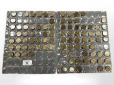 Approximately eighty-nine British three pence pieces,