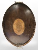 A Victorian inlaid mahogany butler's tray,