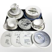 A quantity of Royal Copenhagen floral decorated tea china, similar shallow dishes,