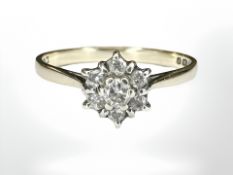 A 9ct gold diamond cluster ring, size N CONDITION REPORT: 1.
