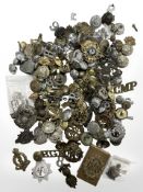 A group of military badges, Royal Flying Corps, Royal Irish regiment, North Somerset Yeomanry,