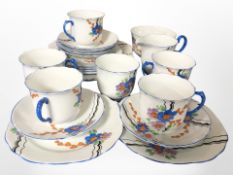 Twenty one pieces of CWS Windsor floral decorated tea china