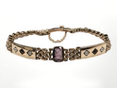 A rose gold amethyst and seed pearl bracelet CONDITION REPORT: 15.