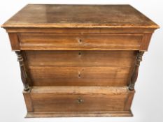 A continental 19th century four drawer chest,