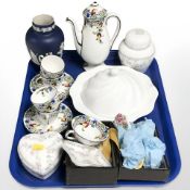 A Royal Doulton Art Deco part coffee service, Tunstall Jasperware vase,