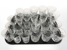 Approximately twenty six assorted crystal wine glasses, tumblers, etc.