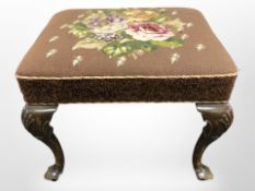 A Georgian style tapestry footstool,