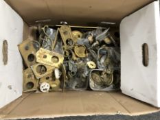 A quantity of brass door furniture,