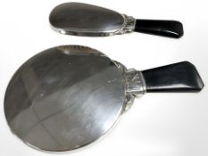 An early 20th century Danish hand mirror, 24.