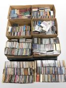 A large quantity of CDs, approximately eight boxes.