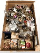 A large quantity of contemporary costume jewellery, simulated pearls, bracelets,