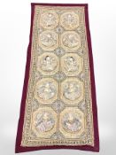An Indian richly embroidered wall hanging, 172 cm x 75 cm.