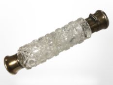 A Victorian cut glass double ended scent bottle,