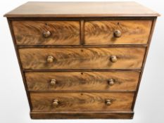 A Victorian mahogany five drawer chest, 109 cm x 51 cm x 109 cm.