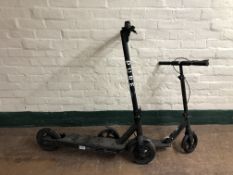 A Pure electric scooter and a child's scooter