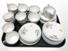 Forty four pieces of Shelley Wild Flowers tea china.