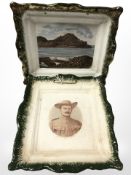 A Victorian transfer printed wall plate depicting Baden-Powell, together with a further plate.