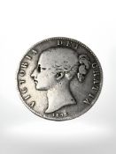 A Victorian 1845 silver crown.