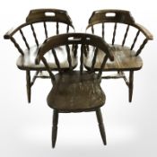 Three 20th century kitchen armchairs