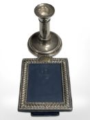 A silver mounted easel photograph frame, height 13 cm,