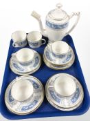 Nineteen pieces of Coalport Revelry tea china.