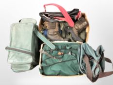 Walking boots, rucksacks, gloves and other outdoor equipment.