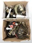 A group of table lamps and other various light fittings.