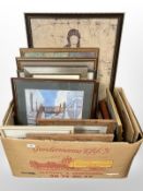 A large quantity of various pictures and prints, watercolours, Eastern European felt work pictures,