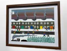 Gordon Barker : Christmas Tree Train, acrylic, signed, 32 cm x 24 cm.