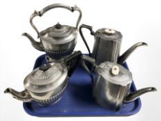 A 19th century EPNS teapot, matching coffee pot,