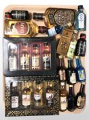 Two Whisky selection gift sets, various alcohol miniatures,