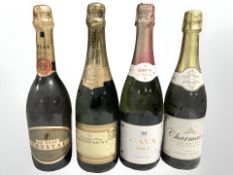 Four bottles of alcohol, Le Piat Crystal demi sec 75cl, Brut Cava 75cl,