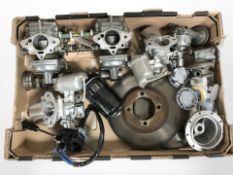 A quantity of car components including oil filter, etc.