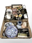 Wedgwood Jasperware items, boxed cutlery, Ringtons collectors teapots,