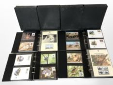 Four albums of World Wildlife Fund first day covers.