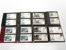Six albums of aviation first day covers, signed by various pilots and veterans,