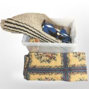 A group of flat weave woolen rug and other weavings