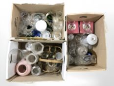 A large quantity of continental glass wares, vases, kitchen storage jars, etc.