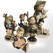 Five 1970's Hummel and Goebel figurines