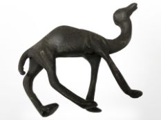 A bronze figure of a camel,